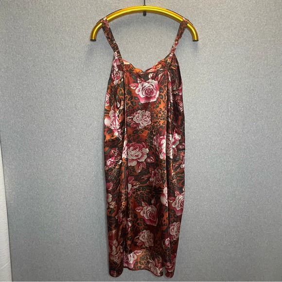 Cacique Slip and Robe Combo Satin Floral Animal Print - Picture 5 of 6